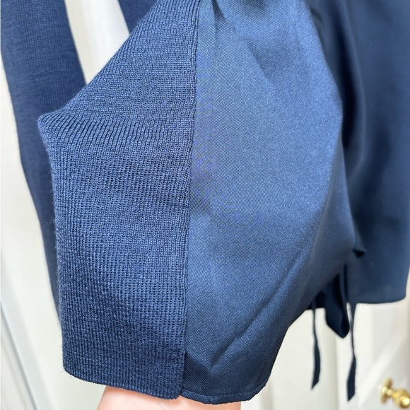 Ted Baker -  Navy Blue Baniy Ruched Long Sleeve Combo Sweater in Size S - Picture 8 of 9